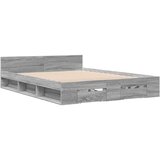  Posteljni okvir s predali siva sonoma 135x190cm inženirski les | Shoptok.si
