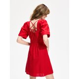 Reserved Mini haljina s mješavinom lana - crvena | shoptok.hr