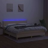  Krevet box spring s madracem LED krem 180x200 cm od tkanine | shoptok.hr