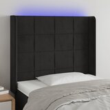  LED uzglavlje crno 103x16x118/128 cm baršunasto | shoptok.hr
