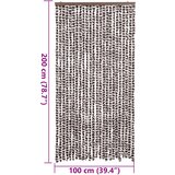  Zastor protiv muha smeđa i bijela 100 x 200 cm od šenila | shoptok.hr
