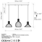 Opviq Luster Tabut-MR-768-1, 148x38x124cm, 220-240V, IP20 Zlatno-crne boje | Eponuda.ba