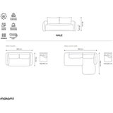 Makamii Svijetlo siva sklopiva kutna garnitura (s desnim kutom/s ležaljkom) Hale – | shoptok.hr