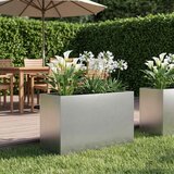  Vrtna saksija Srebrna 80 x 40 x 50 cm Nehrđajući čelik | shoptok.hr
