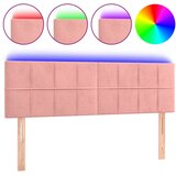 Maison Chic led posteljno vzglavje - vzglavna omarica - nočna omarica roza 144x5x78/88 cm žamet, (21710891) | Shoptok.si