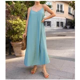 Laluvia Mint Adjustable Rope Strap Casual Dress