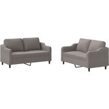  2-dijelni set sofa s jastucima smeđesivi od tkanine | shoptok.hr