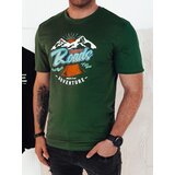 DStreet Koszulka męska z nadrukiem zielona | Shoptok.si