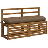  Jastučić za klupu VIANEN 100% poliester Sivosmeđa - Sivosmeđa 130 x 30 x 12 cm | shoptok.hr