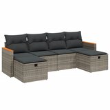 Maison Chic Seti vrtnega pohištva - Vrtna garnitura - Vrtni pohištvo set 6-delna z blazinami siv poli ratan, (21805024) | Shoptok.si