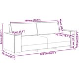 SOFA za 3 osobe Tamnozelena 220 cm tkanina | shoptok.hr