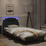  Posteljni okvir z LED lučkami črn 80x200 cm umetno usnje | Shoptok.si