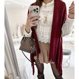 Gemre Burgundy fringe throw June | Shoptok.si