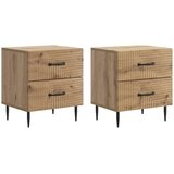  Noćni ormar s ladicama 2 pcs Hrast artisan 43 x 34 5 x 47 5 cm - Hrast artisan 2 | shoptok.hr