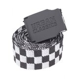 Urban Classics Accessoires UC Canvas Belt Checkerboard 150cm black/white Cene