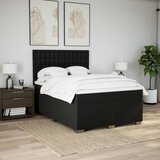  Krevet s oprugama i madracem crni 160x200 cm od tkanine | shoptok.hr