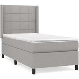  Box spring postelja z vzmetnico svetlo siva 90x200 cm blago, (20846652) | Shoptok.si