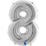  balon broj 8 srebrni sa helijumom Cene