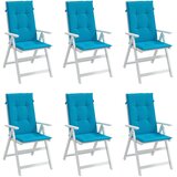  Jastuci za vrtne stolice 6 kom plavi 120 x 50 x 3 cm od tkanine | shoptok.hr
