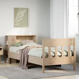 vidaXL Knjižna postelja brez vzmetnice 75x190 cm trdna borovina