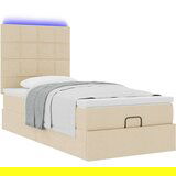 vidaXL Otomanski okvir kreveta s madraca krem 80x200cm od tkanine | shoptok.hr