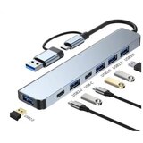 E-green Adapter 8 u 2 USB 3.0/USB 3.1 tip C- USB 3.0 + 3 x USB 2.0 + 3.5mm audio + SD/TF + 1 x tip | ePonuda.com