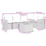  6-dijelni set vrtnih sofa s jastucima crni od poliratana | shoptok.hr