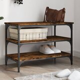  The Living Store Klop za čevlje dimljen hrast 70x38,5x49 cm inženirski les - Klop Za Čevlje, (21485957) Cene