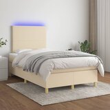 The Living Store Box spring postelja z vzmetnico LED krem 120x200 cm blago - Box Spring Postelja, (21516771) Cene