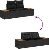 vidaXL 11-dijelni vrtni kauč set s jastučićima crni poli ratan akacija | shoptok.hr
