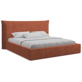 Makamii Tapecirani bračni krevet s prostorom za odlaganje s podnicom 160x200 cm boje terakote Esala – | shoptok.hr
