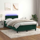  s oprugama i madracem LED tamnozelenim 120x190 cm baršun | shoptok.hr