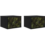  Wall-mounted noćni ormarić ELBURG 2 kom. Crni hrast | shoptok.hr