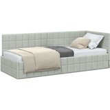 vidaXL Kotna postelja z vzglavjem Svetlo siva 80 x 200 cm Žamet | Shoptok.si