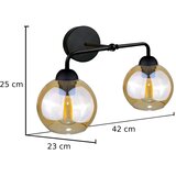  Zidno svetilo MELLE BLACK 2xE27/60W/230V | Eponuda.com