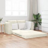 vidaXL Floor Sofa Bed 2-u-1 Krem 148x71x83 cm Velvet | shoptok.hr