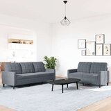vidaXL Sedežna garnitura 2-delna z blazinami temno siv žamet | Shoptok.si