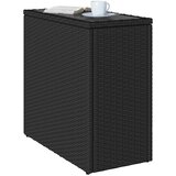  Vrtni stol sa staklenom pločom crni 58x27,5x55 cm od poliratana | shoptok.hr