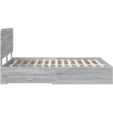  Krevetna konstrukcija s ladicama Siva Sonoma 140 x 200 cm 203 x 143 x 100 cm | shoptok.hr