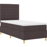 Box Postelja z vzmetnico z vzmetnico Temno rjava 90 x 200 cm blago, (5000126677) | Shoptok.si