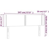  Vzglavje z ušesi temno rjavo 147x16x78/88 cm blago, (20737192) | Shoptok.si