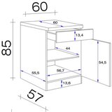 XXXL Kuhinjska Spodnja Omarica Shadow, Siva, Barva Hrasta | Shoptok.si