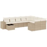 Maison Chic Seti vrtnega pohištva - Vrtna garnitura - Vrtni pohištvo set 10-delna z blazinami bež poli ratan, (21821673) | Shoptok.si