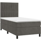  Box spring postelja z vzmetnico LED temno siva 80x200 cm žamet, (20789338) | Shoptok.si
