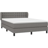  Box spring posteljni z vzmetnico temno siv 140x190 cm blago, (20735930) | Shoptok.si