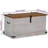 vidaXL Skrinja za shranjevanje HALDEN bela 91x48x47cm Masivni les, bor | Shoptok.si