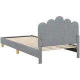  Krevet za djecu s uzglavljem Svjetlosiva 90 x 200 cm Tkanina | shoptok.hr
