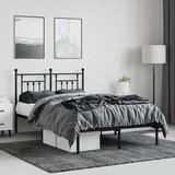 Metalni okvir za krevet s uzglavljem crni 120x190 cm | shoptok.hr