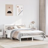 vidaXL Posteljni okvir brez vzmetnice bel 160x200 cm trdna borovina Cene