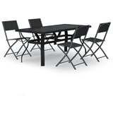  5-dijelni vrtni blagovaonski set sivo-crni | shoptok.hr